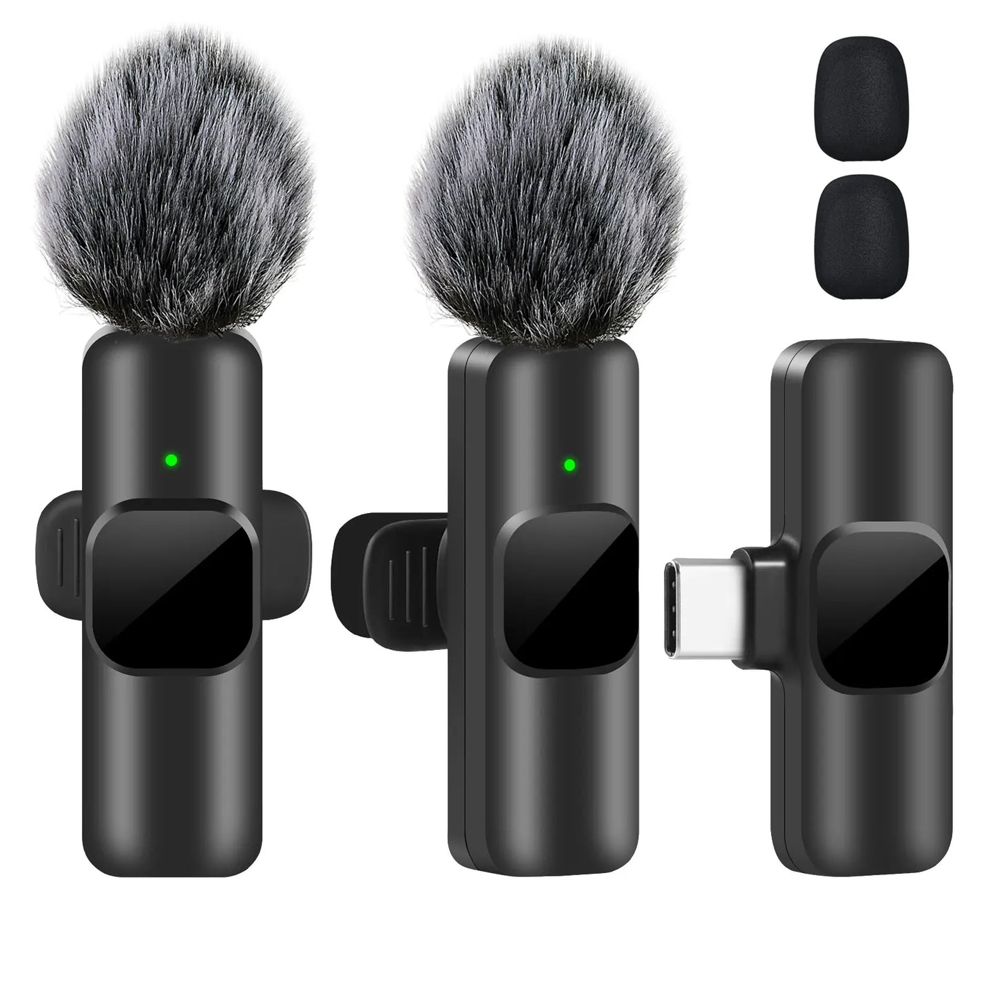 K60 Wireless Lavalier Microphone Mini Audio Video Recording Mic for Iphone Android Laptop Live Gaming Mobile Phone Microphone