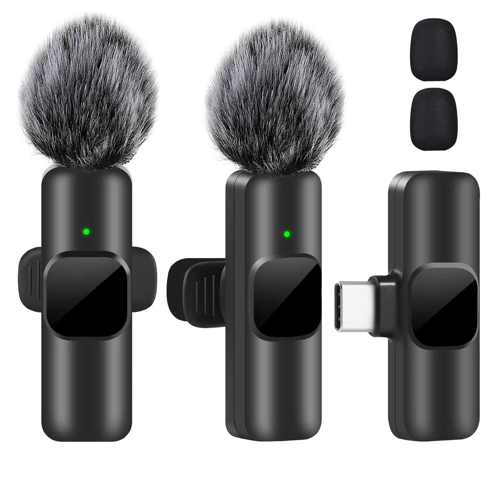K60 Wireless Lavalier Microphone Mini Audio Video Recording Mic for Iphone Android Laptop Live Gaming Mobile Phone Microphone