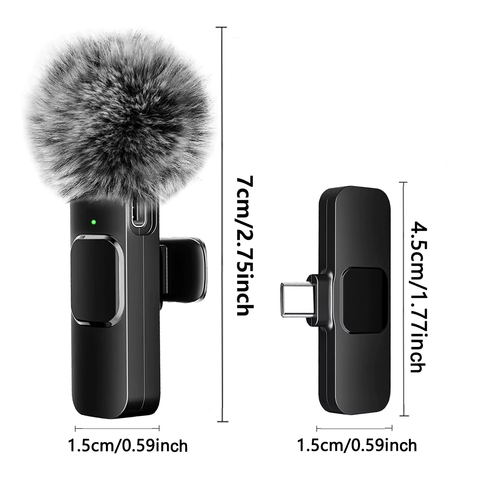 K60 Wireless Lavalier Microphone Mini Audio Video Recording Mic for Iphone Android Laptop Live Gaming Mobile Phone Microphone